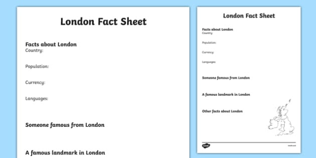 London Factsheet Writing Template - london, london fact sheet