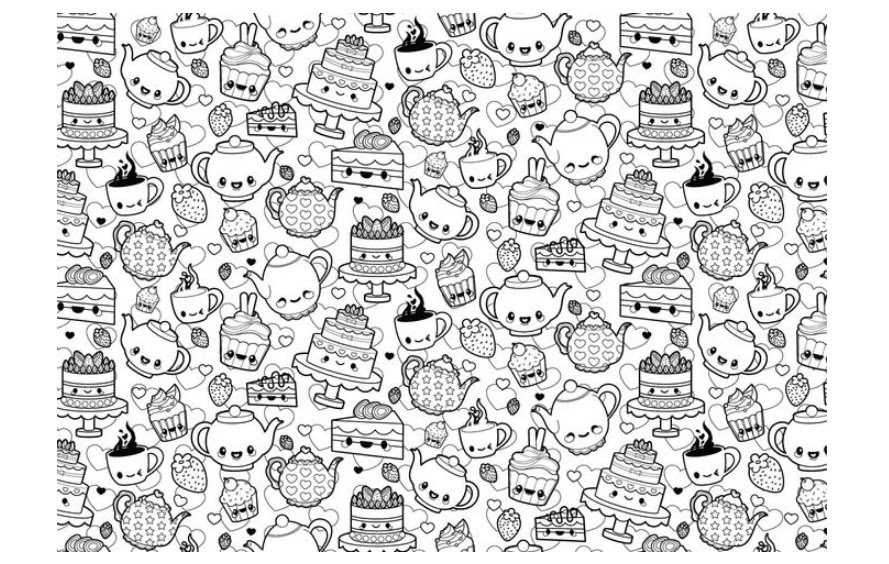 Tea-Party-Coloring-Page---Download-Free-Vector-Art,-Stock-Graphics-&-Images