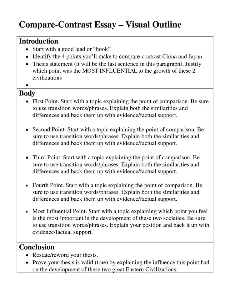 good ways to start a compare and contrast essay