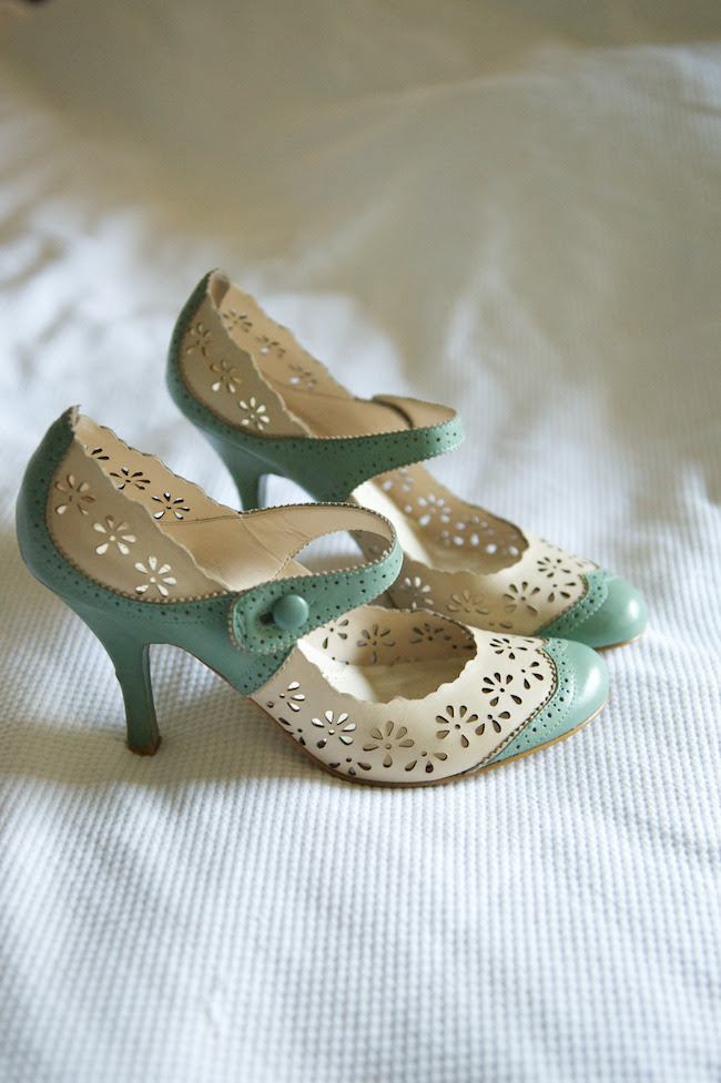 heels shoes vintage pastel eyelet Nine West nicolrene â¢