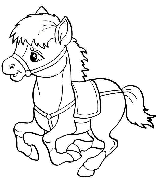 Coloriage Cheval sur Hugolescargot  - coloriage chevaux a imprimer