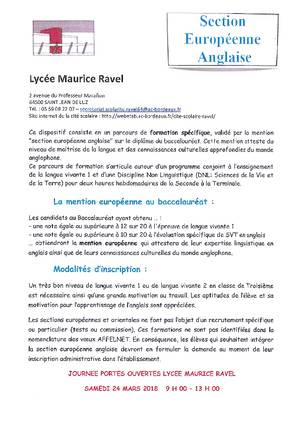 Lettre de motivation section européenne anglais en 