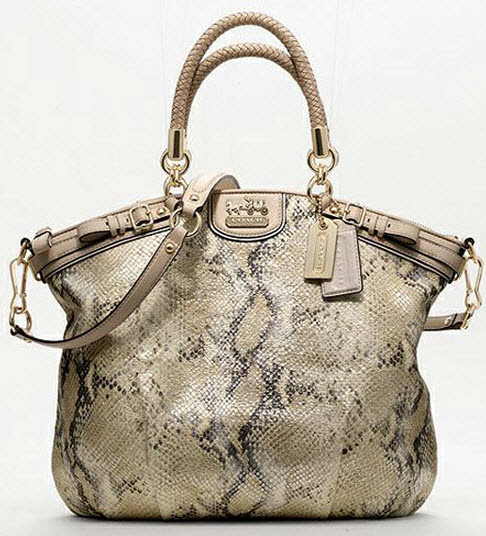 COACH MADISON EMBOSSED METALLIC PYTHON LINDSEY BAG HANDBAG STYLE ...