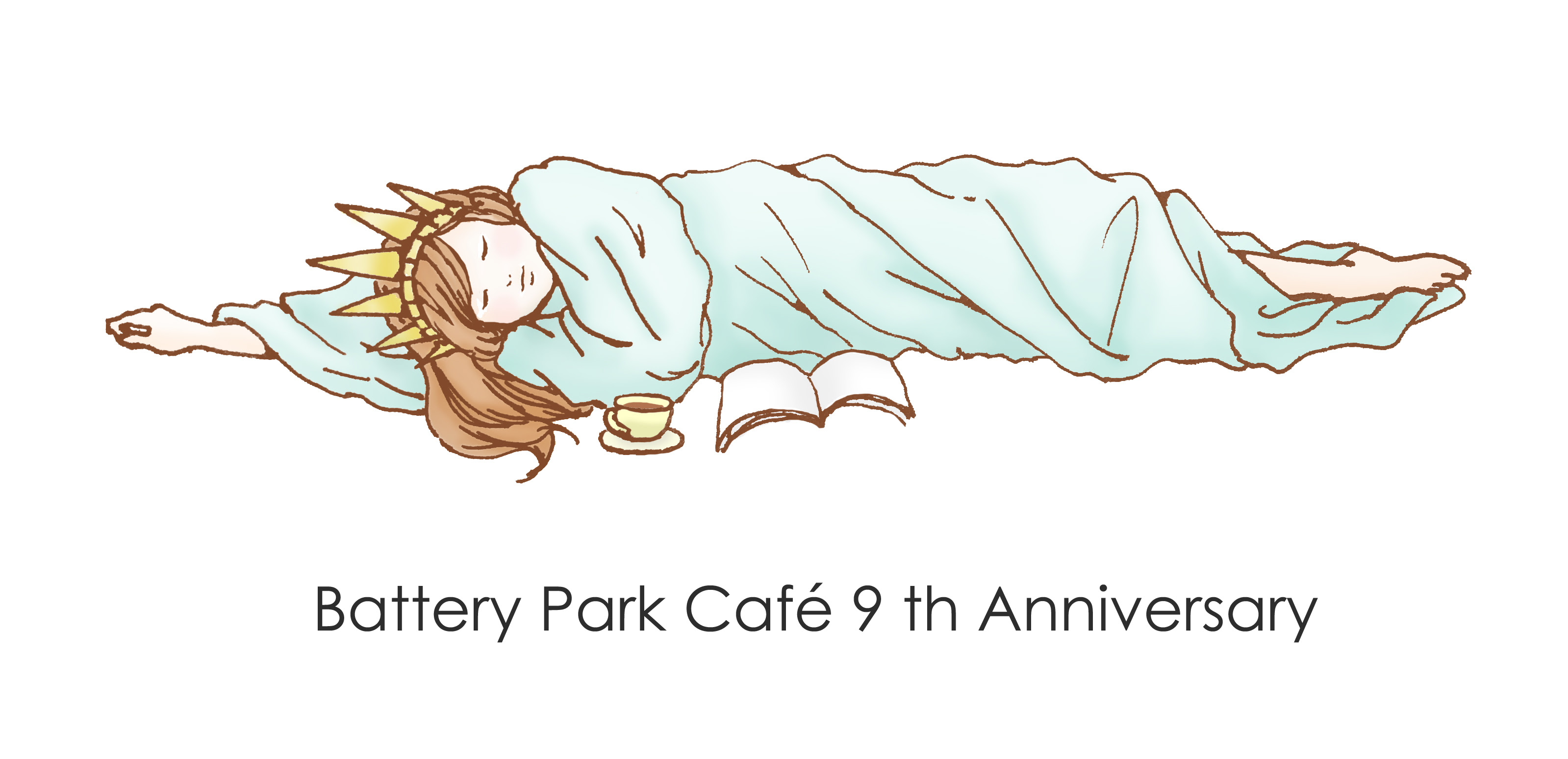 ９周年のイラストできましたっ Battery Park Cafe Bar Green Park Cafe Grill