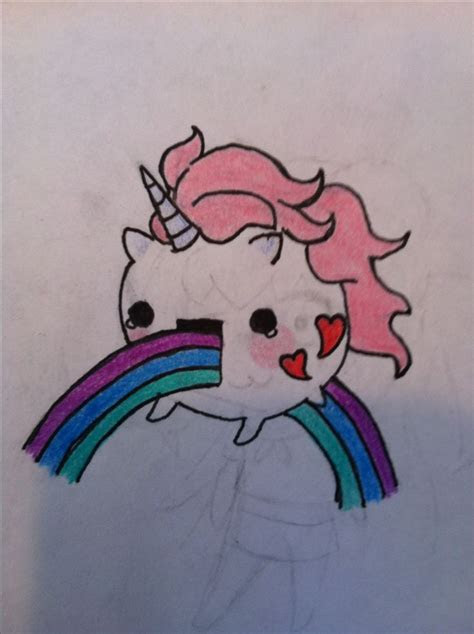 cute drawing  unicorn eating  rainbow   lauren