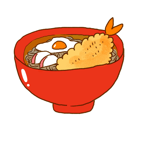 年越しそばのイラスト かわいいフリー素材が無料のイラストレイン