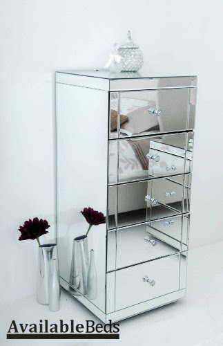 Reviews for Reflections JULIANNA/PERSES 5 Drawer Mirrored Tallboy with Plinth