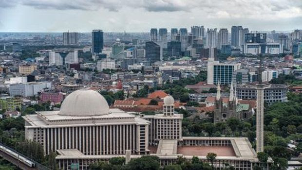 Pemandangan Masjid Istiqlal dari kejauhan (Thinkstock)