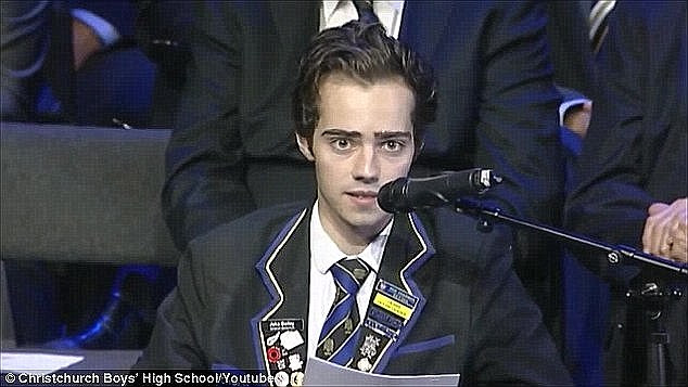 Jake left his hospital bed last November to deliver his final speech as head boy of Christchurch Boys' High School