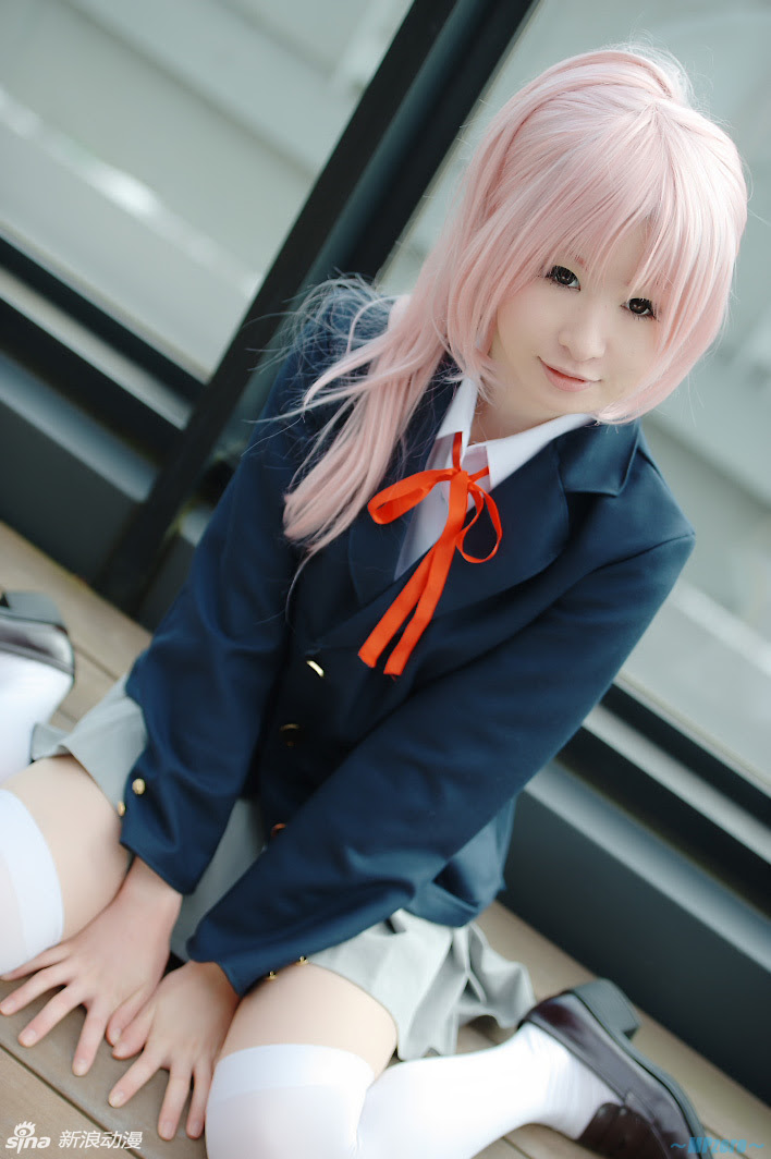 粉红马尾制服白丝 轻音少女同人角色三浦茜cos 高清图集 新浪网