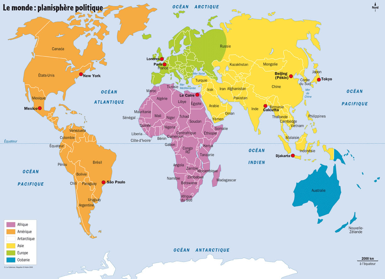 Carte du monde - Présentation du monde sous forme de ...