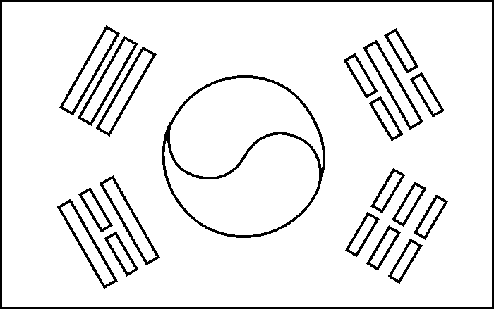 Download South Korea flag coloring picture