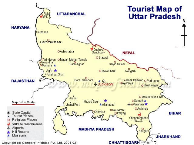 Image result for uttar pradesh state in india map