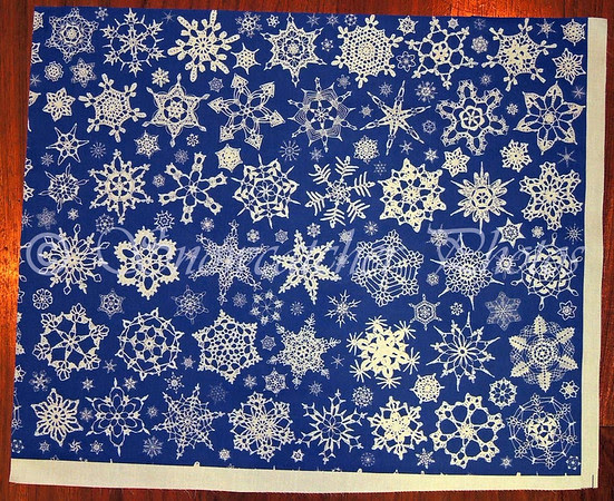 my blue Spoonflower snowflake fabric