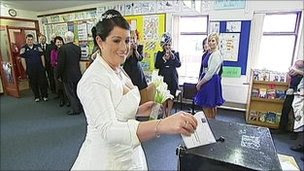 caroline connors from galway casts her vote