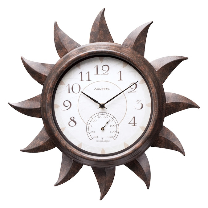 outdoor clock and thermometer on stand