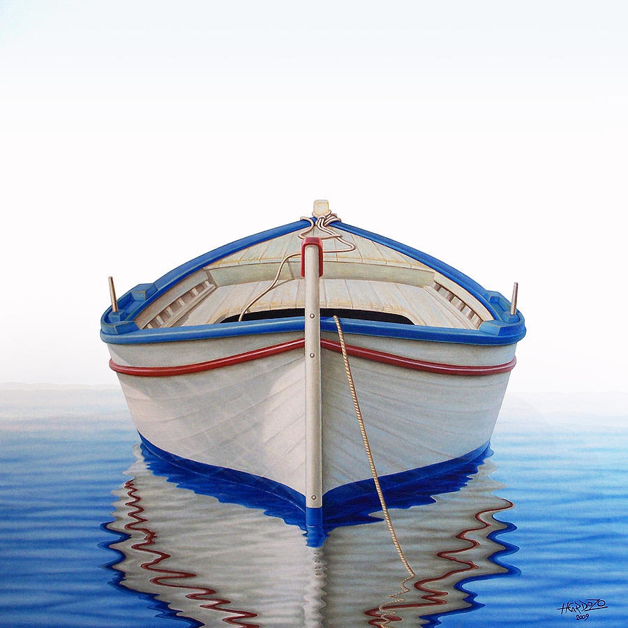 Greek Boat Painting by Horacio Cardozo