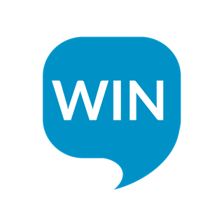 Win on a speech bubble