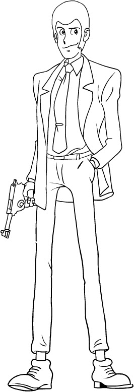 Anime and manga coloring page