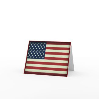 Patriotic American Flag Greeting Card