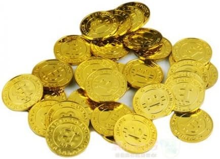 GlobalCareMarket Bitcoins for Party (50 Bitcoin Pieces, Gold Color)