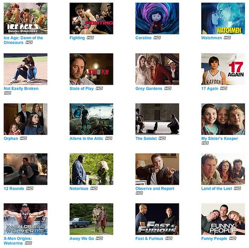Fancast Xfinity tv Movies 2009-2010 HD