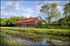 Rusty Barn Along Canal