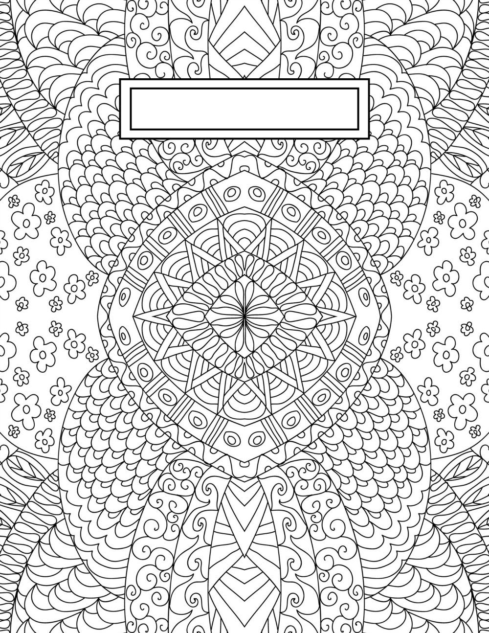 Download Back to School Binder Cover Adult Coloring Pages