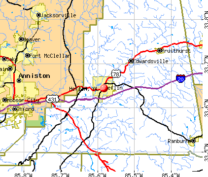 Heflin, Alabama (AL 36264) profile: population, maps, real estate