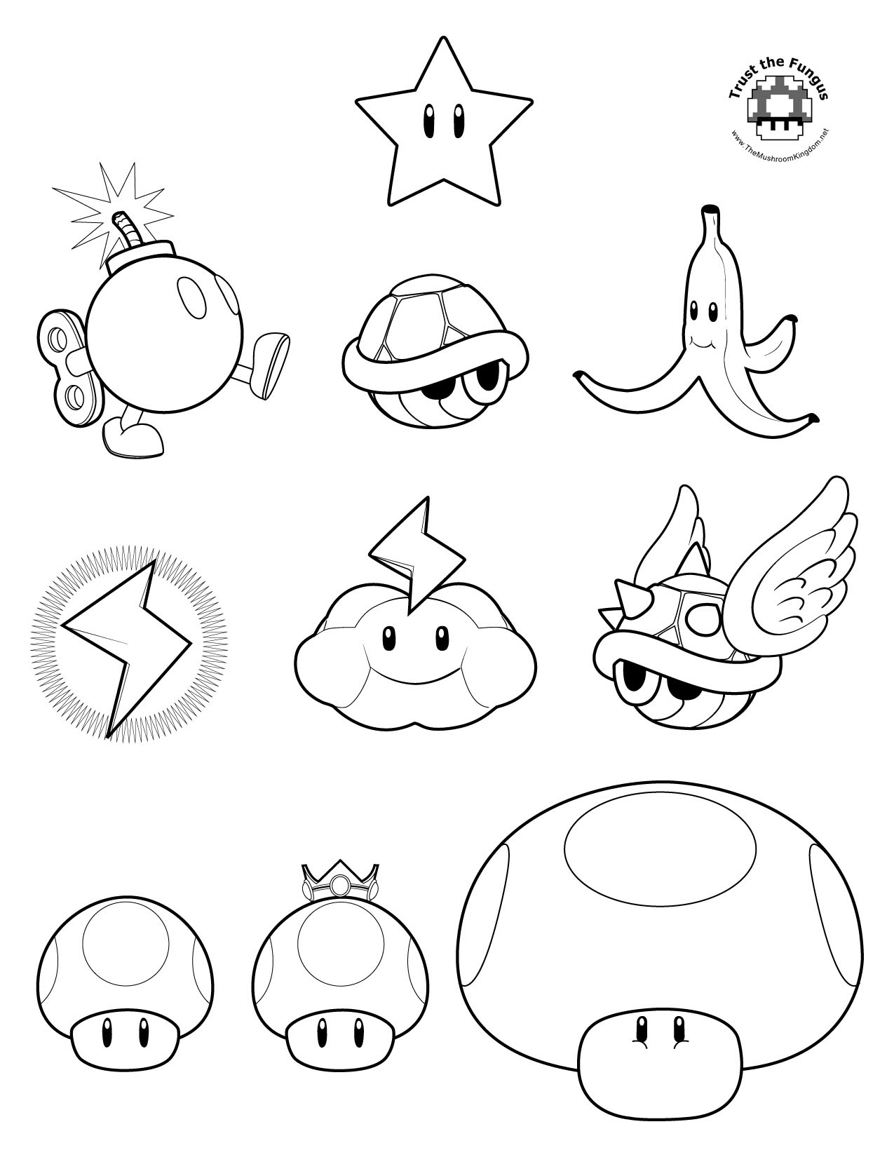1275x1650 TMK Presents Mario Kart Wii Coloring Pages