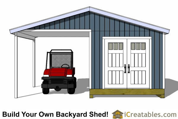 10x14 Backyard Shed Plans Large Porch-Carport