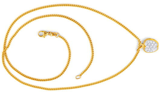 Original-Foto 1, APFEL-KOLLIER 17 DIAMANTEN GELBGOLD, PANZERKETTE LUXUS!