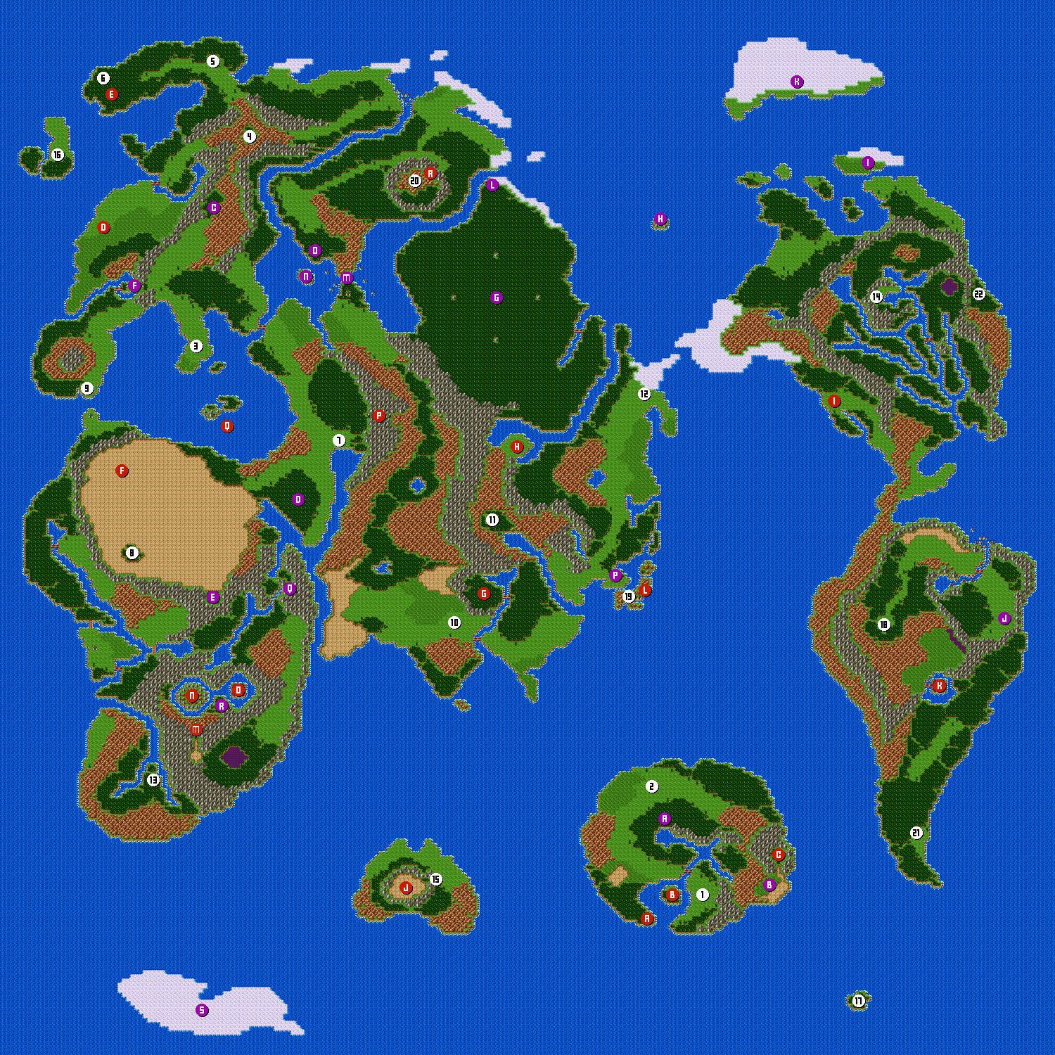 各種データ 上の世界 ワールドマップ Dragon Quest 3 ドラゴンクエスト 3 攻略