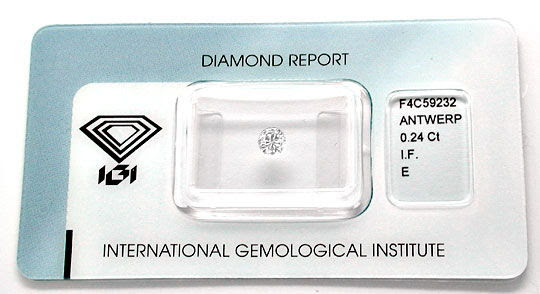 Original-Foto 1, DIAMANT IGI TRAUMBRILLANT 0,24ct LUPENREIN RIVER JUWEL!