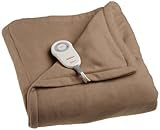 Sunbeam TW8120-030-772 Heated Electric Fleece Throw, Mushroom