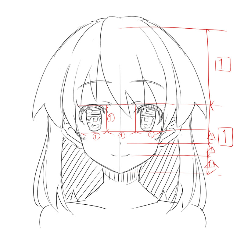 萌え絵の顔の描き方 比率 かみぺんのネット副業