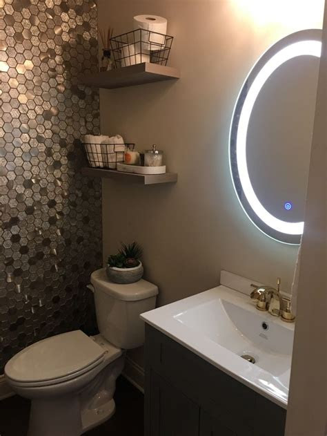 By manasa reddigari and bob vila photo: GLAM Powder Room | Powder room, Glitter grout, Bathroom colors
