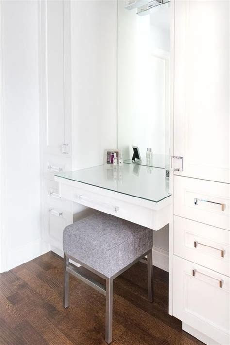 chic dressing room boasts built vanity