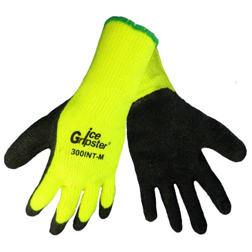 Global Glove 300INT Ice Gripster Acrylic Terrycloth Glove, Work, Extra Large, Neon yellow/Black (Case of 72) On Sale
