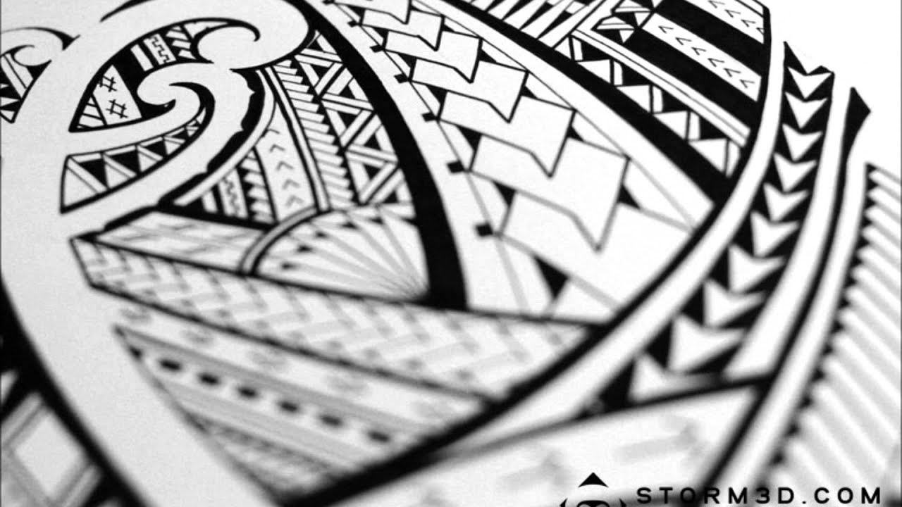 Drawing a Samoan tribal tattoo design (time-lapse) - YouTube