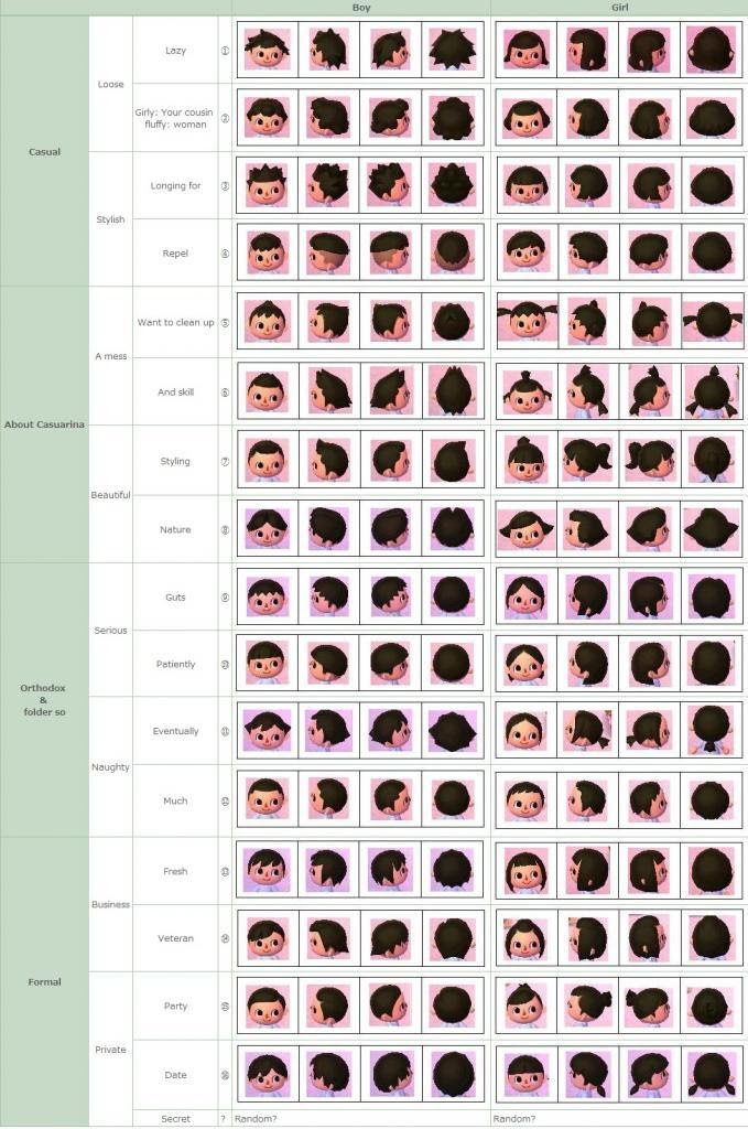 35 Top Photos Animal Crossing New Leaf Hair Chart - Shampoodles Guide - Animal Crossing New Leaf Guide