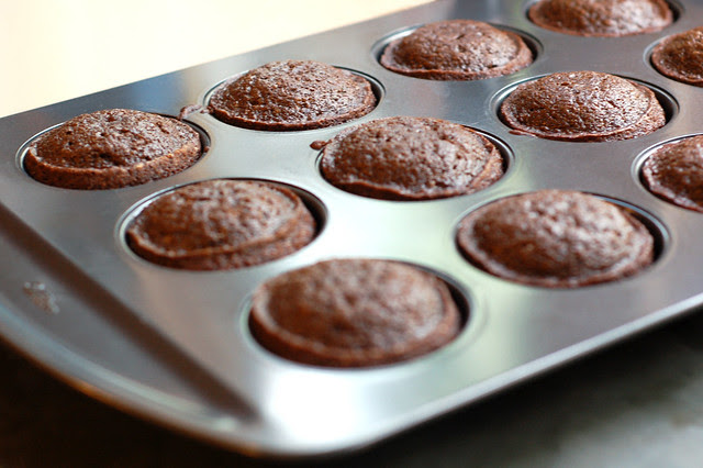 Cupcakes in pan cooling on counter by Eve Fox, the Garden of Eating blog, copyright 2013