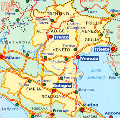 Cartina Trentino Friuli