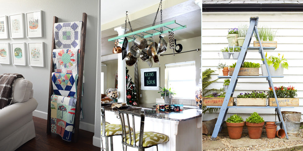 How to Decorate With Vintage Ladders - Ways to Organize With Old 