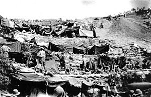 English: New Zealand soldiers' encampment at A...