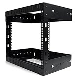 StarTech.com 8U Open Frame Wall Mount Equipment Rack - Adjustable Depth RK812WALLOA (Black)