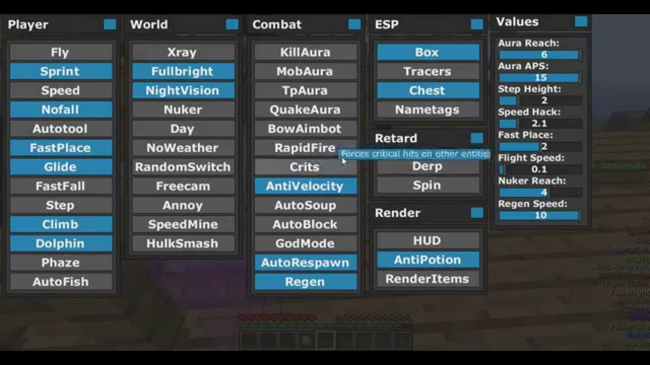 Minecraft: 1.7.2-1.7.4+ Hacked Client- Kronos Review - YouTube