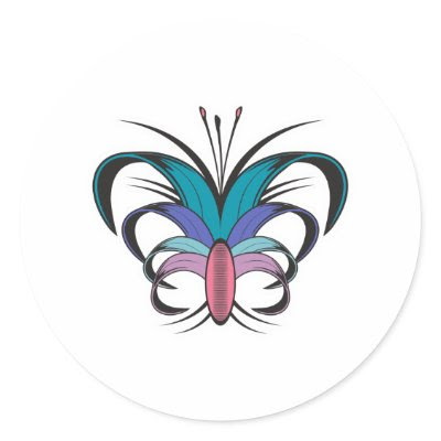 Butterfly Flower Tattoo Design Stickers by doonidesigns. Be funky with this cool wicked tattoo inspired art design