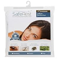 SafeRest Premium Hypoallergenic Bed Bug Proof Zippered Waterproof Pillow Protector King Size
