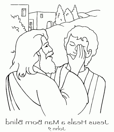 Jesus Heals The Blind Man Coloring Page
